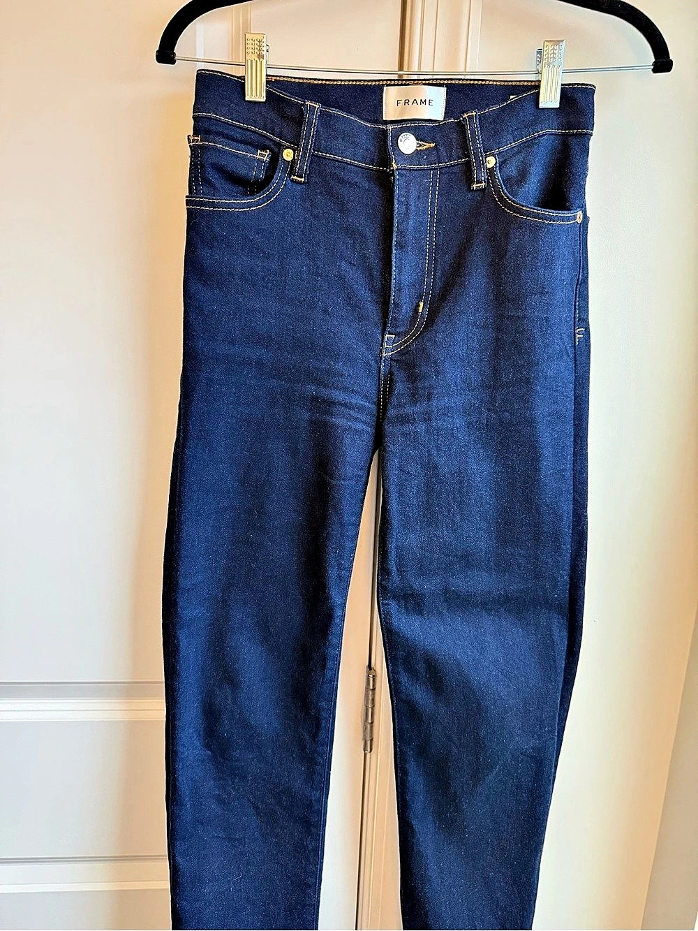 FRAME Le Skinny Straight Leg Jeans Blue Waist 26 Like New